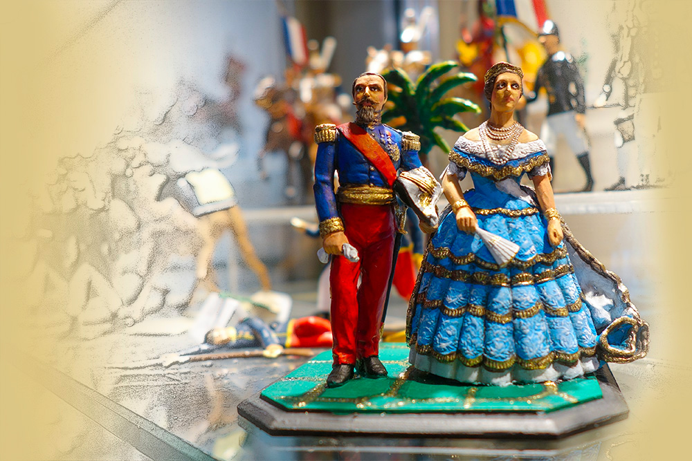 Figurine de cllection en plomb. Napoléon III et sa femme Eugénie de Montijo - Boutique Au plat Etain - Paris